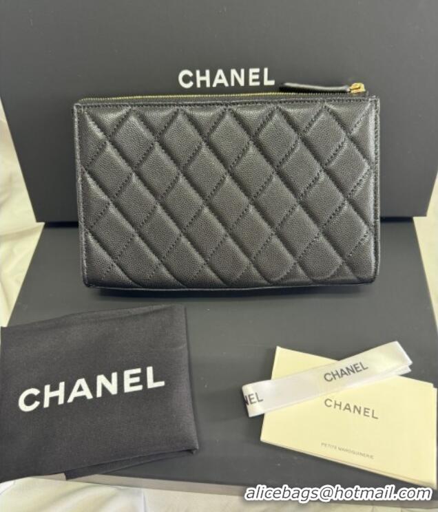 Promotional Chanel Grained Calfskin Pouch AP4471 Black 2025