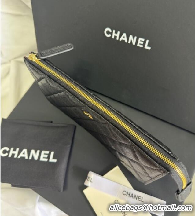 Promotional Chanel Grained Calfskin Pouch AP4471 Black 2025