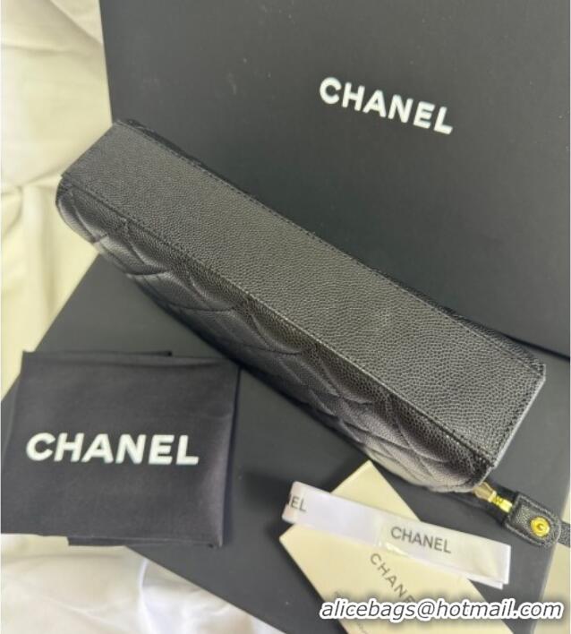 Promotional Chanel Grained Calfskin Pouch AP4471 Black 2025