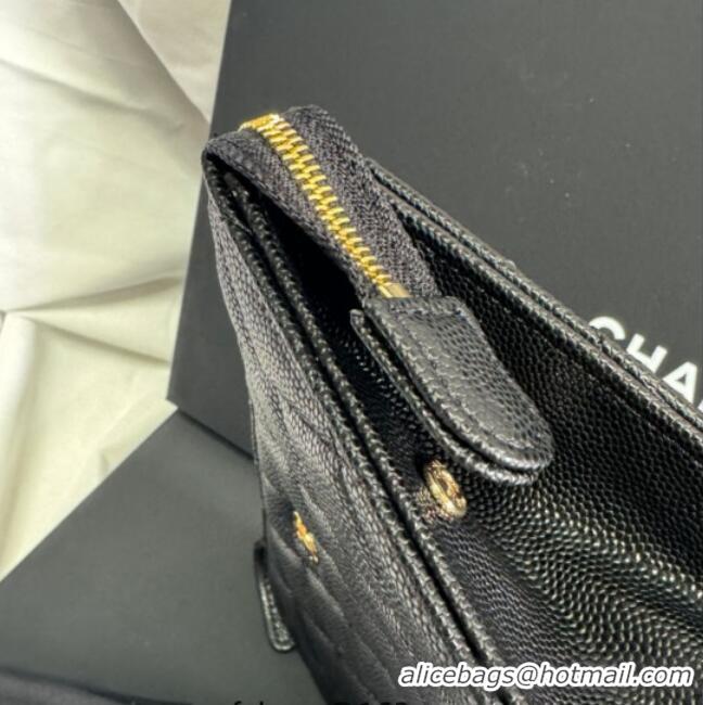 Promotional Chanel Grained Calfskin Pouch AP4471 Black 2025