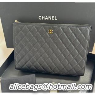 Grade Design Chanel Grained Calfskin Pouch AP4419 Black 2025