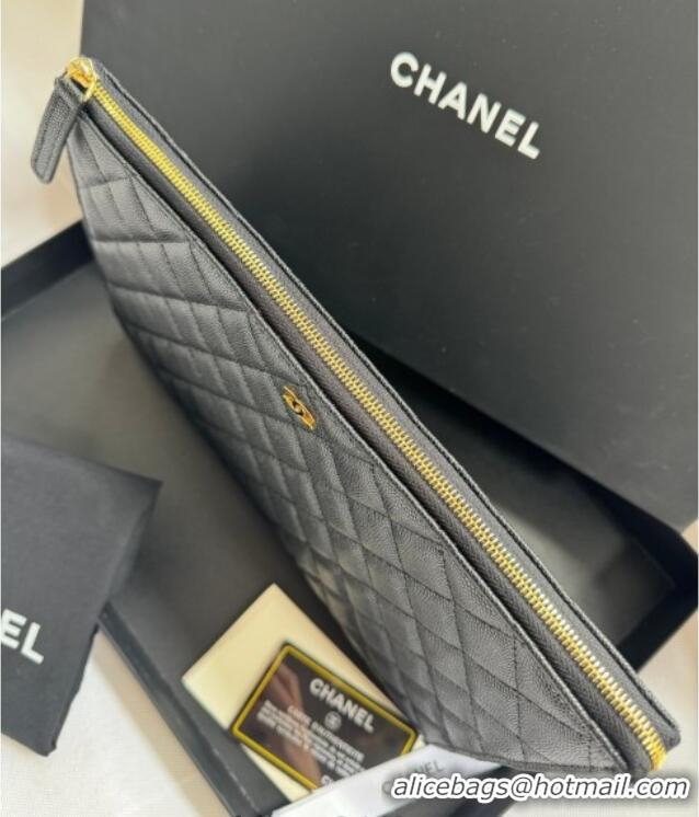 Grade Design Chanel Grained Calfskin Pouch AP4419 Black 2025