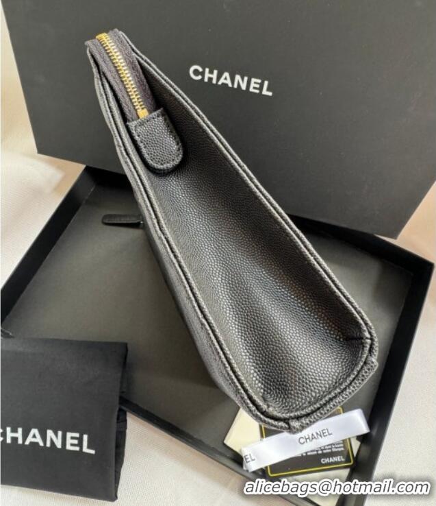 Grade Design Chanel Grained Calfskin Pouch AP4419 Black 2025