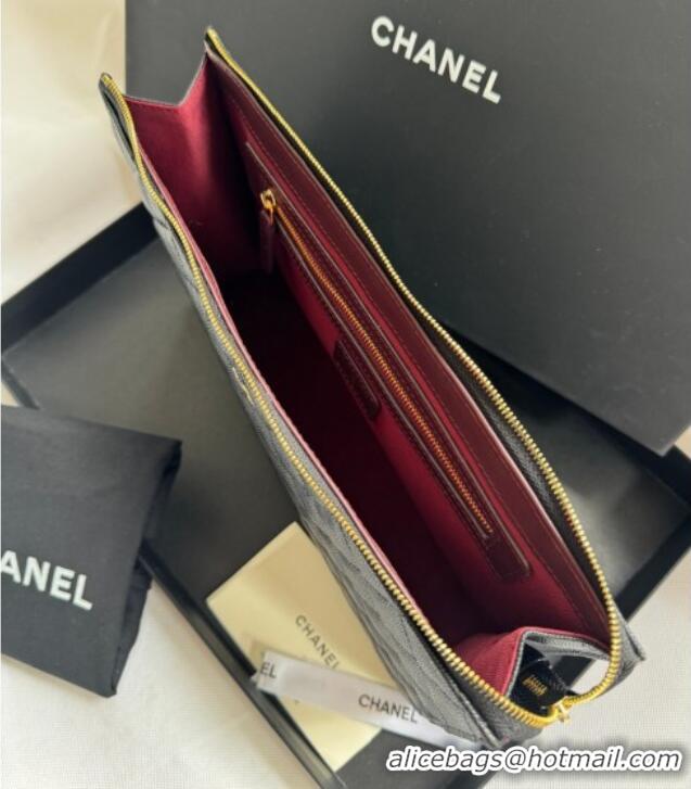 Grade Design Chanel Grained Calfskin Pouch AP4419 Black 2025