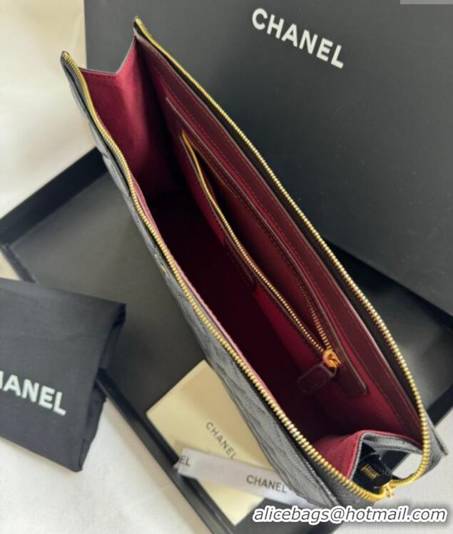 Grade Design Chanel Grained Calfskin Pouch AP4419 Black 2025