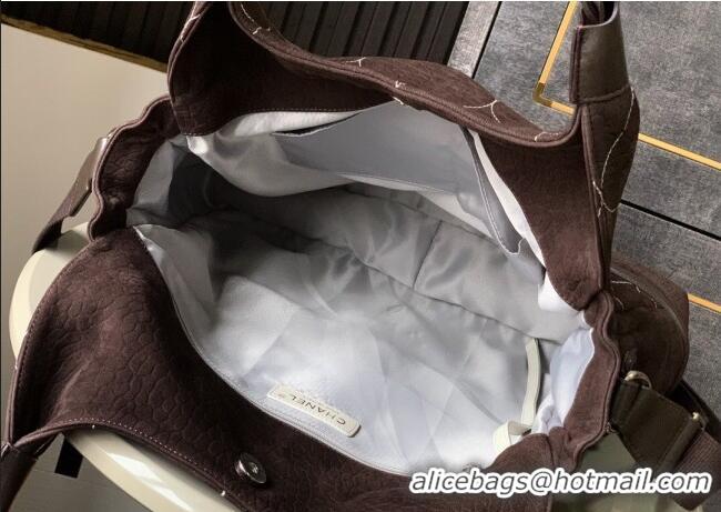 Top Design Chanel Grained Nubuck Shopping Bag CH081203 Brown 2025