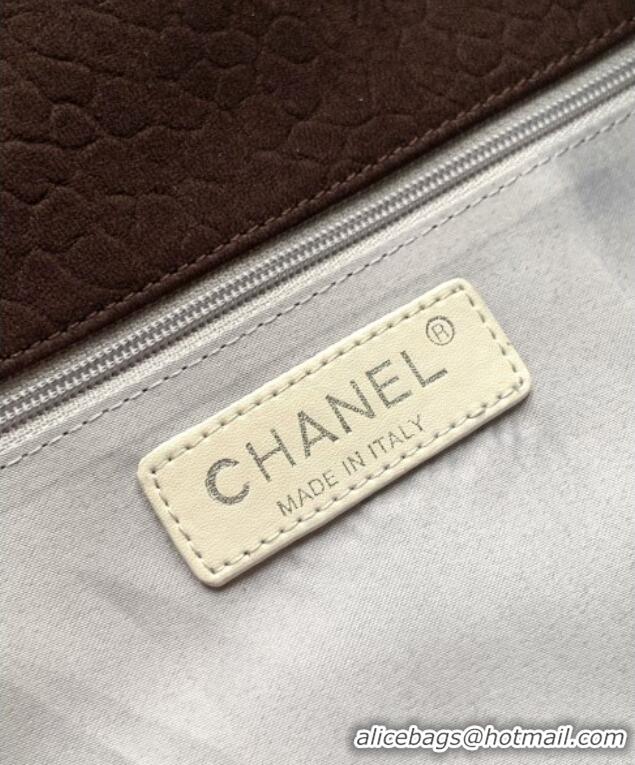 Top Design Chanel Grained Nubuck Shopping Bag CH081203 Brown 2025