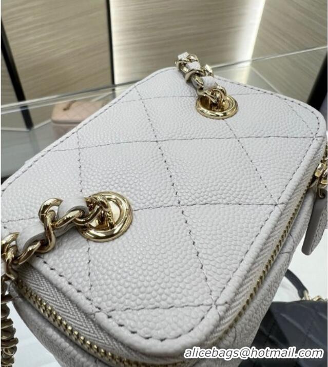 Promotional Chanel Grained Shiny Calfskin Classic Small Vanity with Chain AP1340 Grey 2025