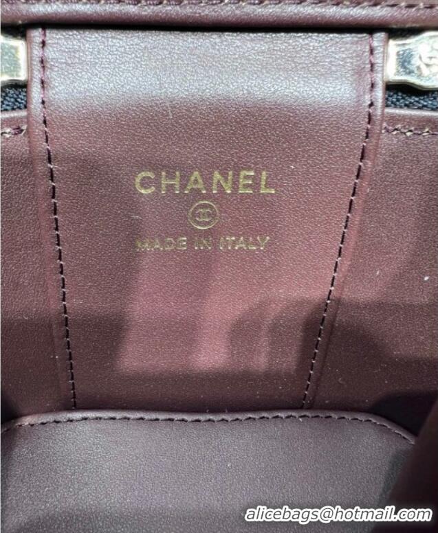 Grade Quality Chanel Grained Shiny Calfskin Classic Small Vanity with Chain AP1340 Black 2025