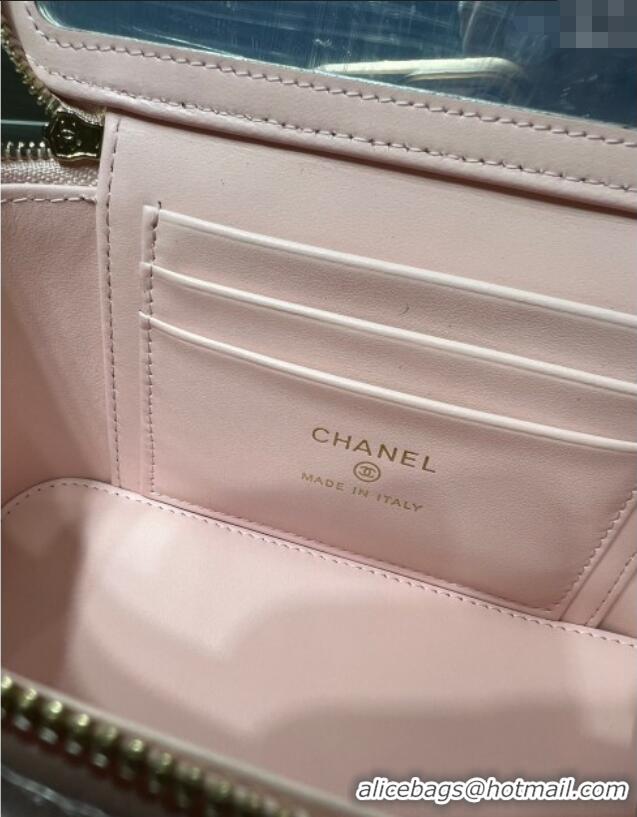 Best Price Chanel Grained Shiny Calfskin Classic Large Vanity with Chain AP1341 Light Pink 2025