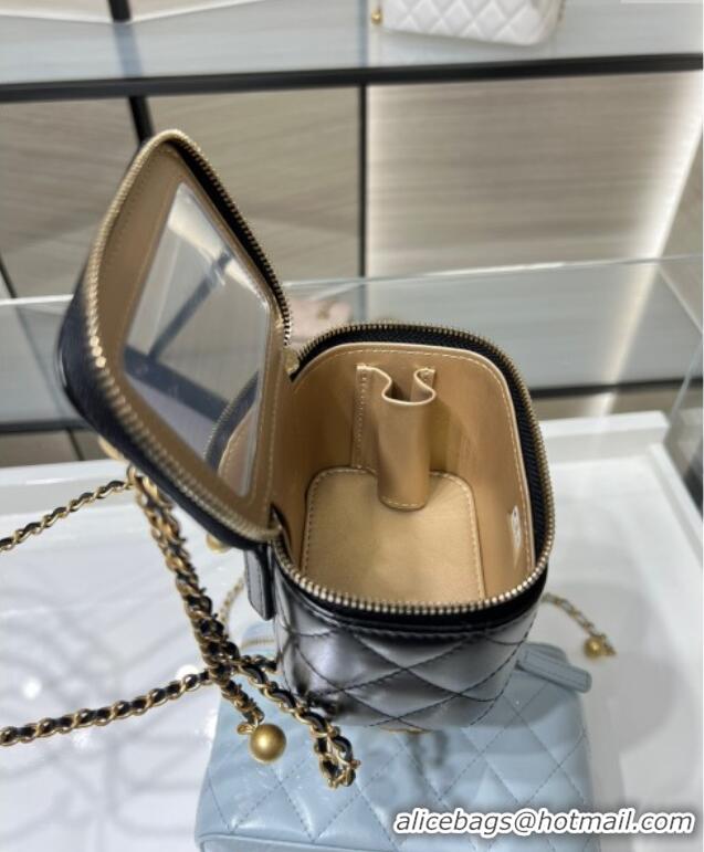 Good Looking Chanel Shiny Calfskin Small Vanity with Ball Chain AP2292 Black 2025