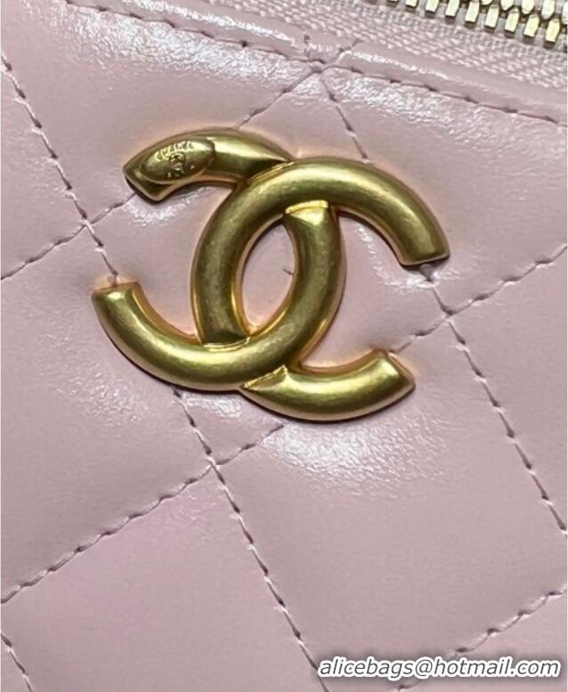Best Price Chanel Shiny Calfskin Small Vanity with Ball Chain AP2292 Light Pink 2025