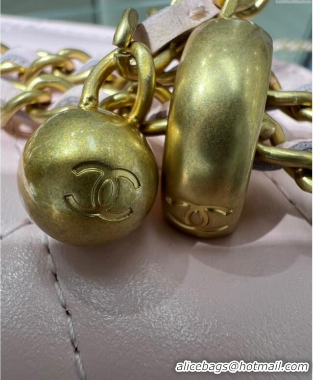 Best Price Chanel Shiny Calfskin Small Vanity with Ball Chain AP2292 Light Pink 2025