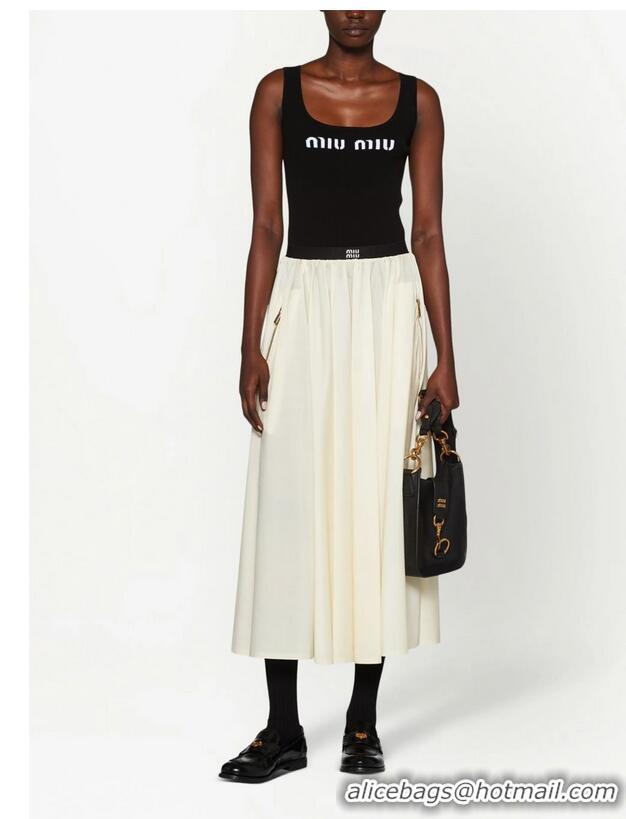 New Design Miu Miu Logo-knit Ribbed Tank Top M8453 Black