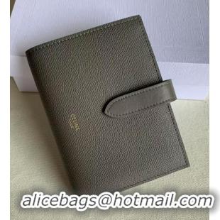 Original Cheap Well Crafted Celine Grained Calfskin Medium Strap Multifunction Wallet CE0201 Dark Grey