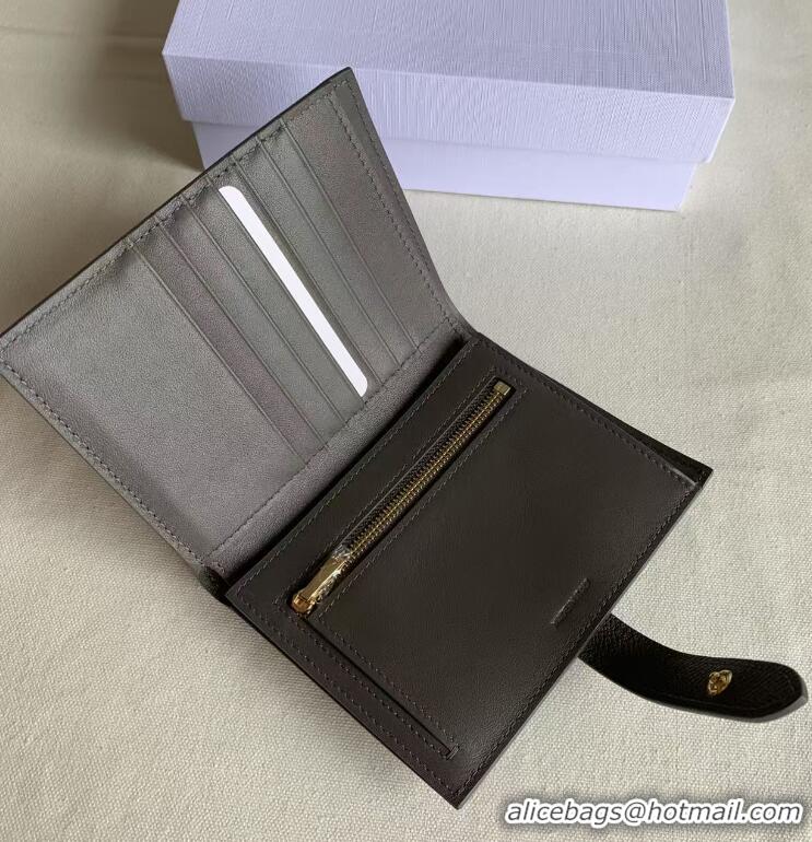 Original Cheap Well Crafted Celine Grained Calfskin Medium Strap Multifunction Wallet CE0201 Dark Grey
