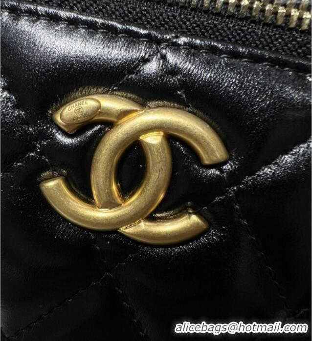 Buy New Cheap Chanel Shiny Calfskin Large Vanity with Ball Chain AP3651 Black 2025