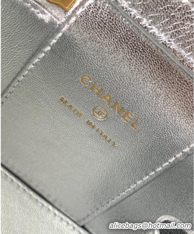 Low Cost Chanel Grainy Calfskin Small Vanity with CC Chain AP3941 Silver 2025