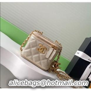 Low Price Chanel Grainy Calfskin Small Vanity with CC Chain AP3941 Gold 2025
