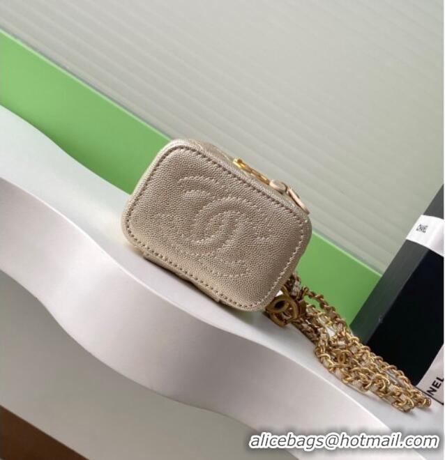 Low Price Chanel Grainy Calfskin Small Vanity with CC Chain AP3941 Gold 2025