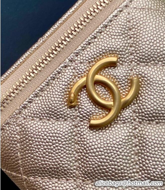 Low Price Chanel Grainy Calfskin Small Vanity with CC Chain AP3941 Gold 2025