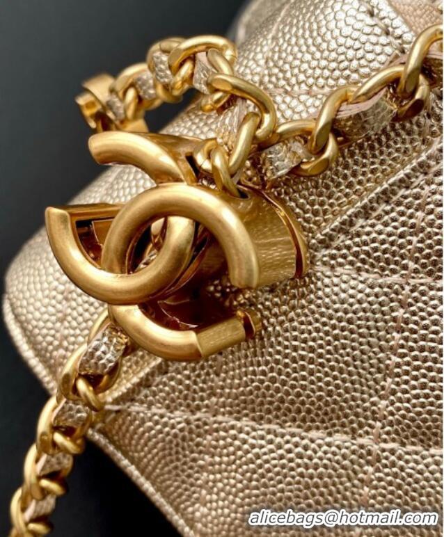 Low Price Chanel Grainy Calfskin Small Vanity with CC Chain AP3941 Gold 2025