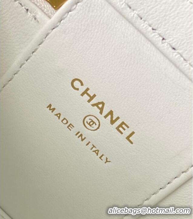 Classic Discount Chanel Grainy Calfskin Small Vanity with CC Chain AP3941 White 2025