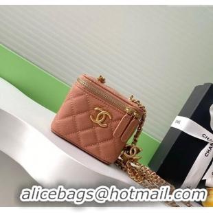 Classic Discount Chanel Grainy Calfskin Small Vanity with CC Chain AP3941 Brown 2025