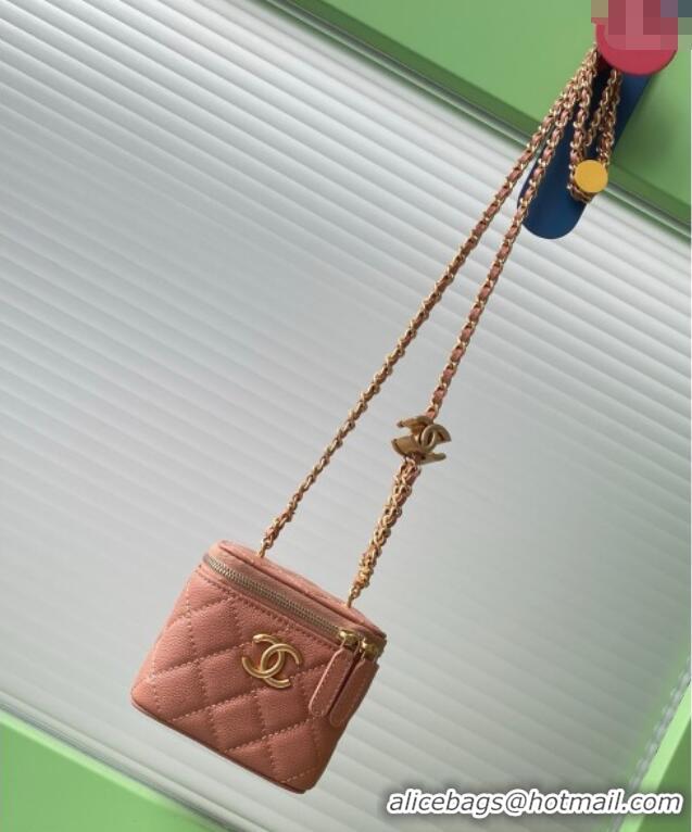 Classic Discount Chanel Grainy Calfskin Small Vanity with CC Chain AP3941 Brown 2025