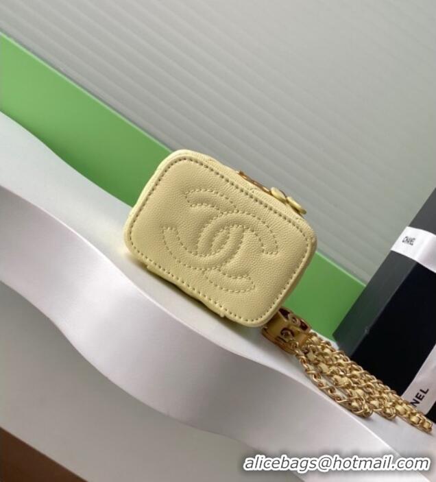 Inexpensive Chanel Grainy Calfskin Small Vanity with CC Chain AP3941 Yellow 2025
