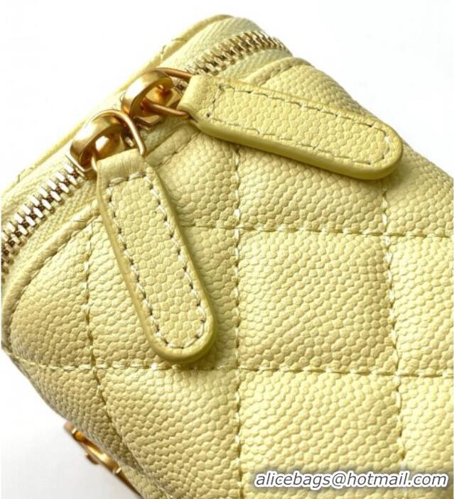 Inexpensive Chanel Grainy Calfskin Small Vanity with CC Chain AP3941 Yellow 2025