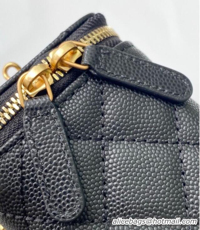 Best Luxury Chanel Grainy Calfskin Small Vanity with CC Chain AP3941 Black 2025