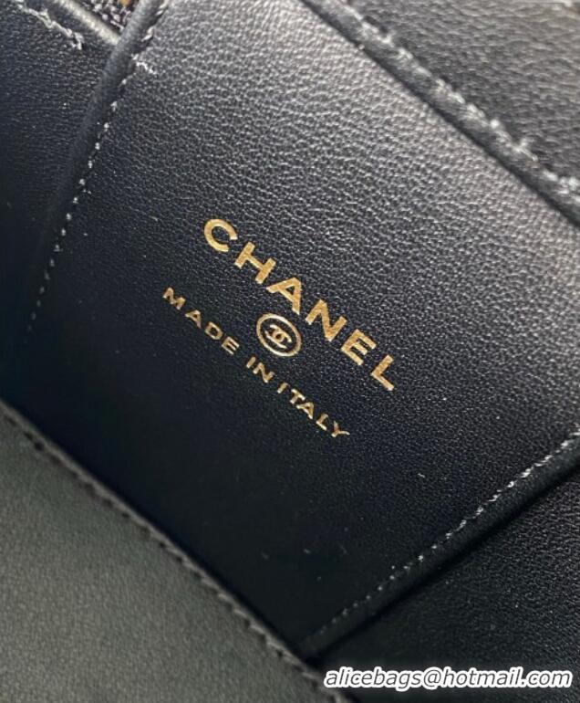 Best Luxury Chanel Grainy Calfskin Small Vanity with CC Chain AP3941 Black 2025