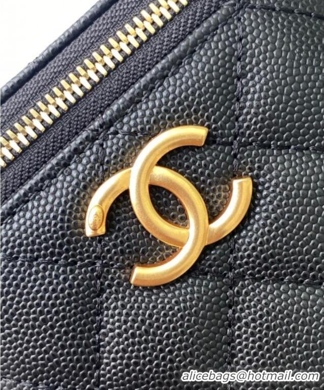 Best Luxury Chanel Grainy Calfskin Small Vanity with CC Chain AP3941 Black 2025