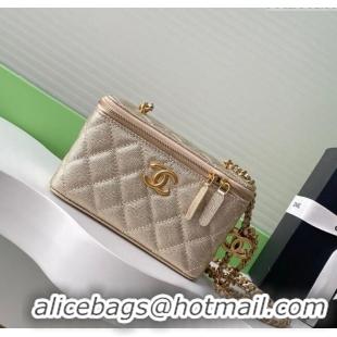 Top Quality Chanel Grainy Calfskin Large Vanity with CC Chain AP3940 Gold 2025
