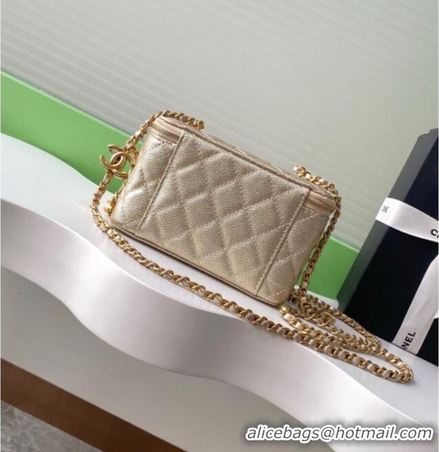 Top Quality Chanel Grainy Calfskin Large Vanity with CC Chain AP3940 Gold 2025