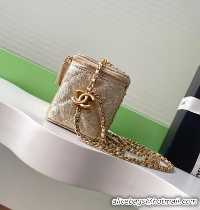 Top Quality Chanel Grainy Calfskin Large Vanity with CC Chain AP3940 Gold 2025