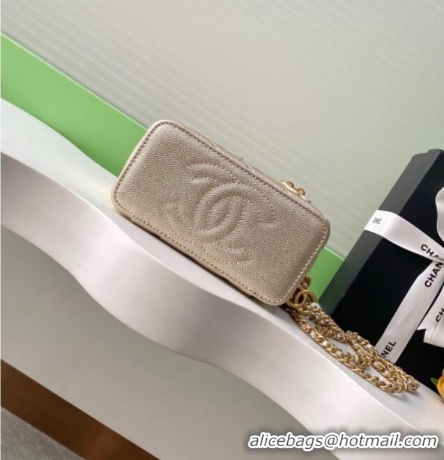 Top Quality Chanel Grainy Calfskin Large Vanity with CC Chain AP3940 Gold 2025