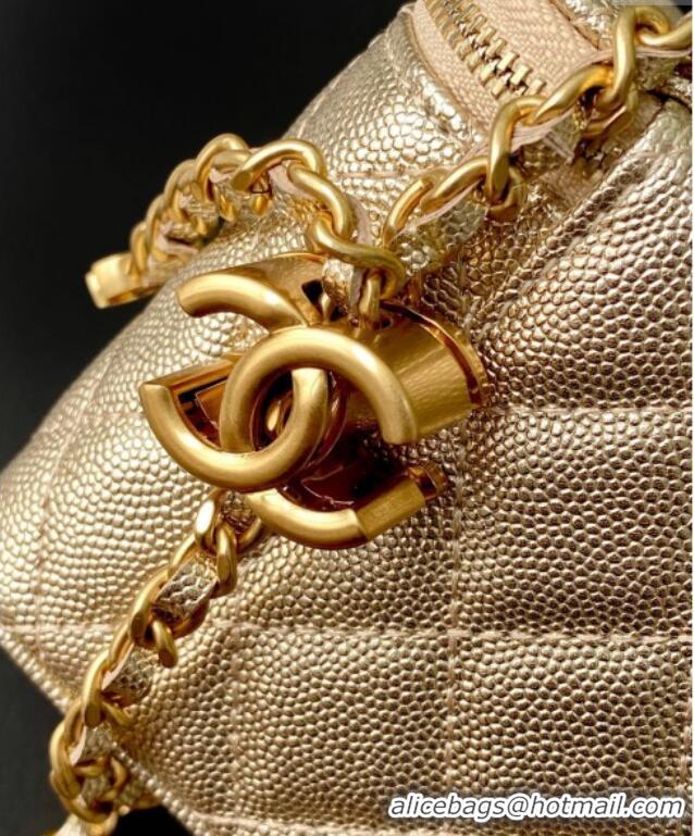 Top Quality Chanel Grainy Calfskin Large Vanity with CC Chain AP3940 Gold 2025