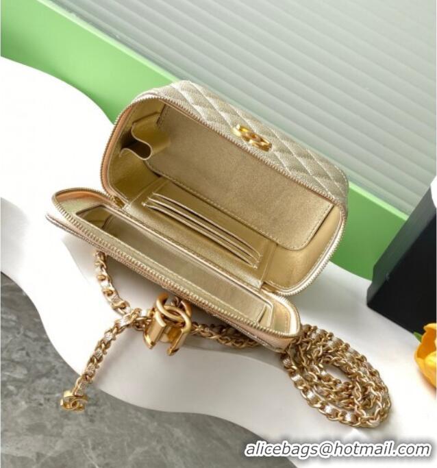 Top Quality Chanel Grainy Calfskin Large Vanity with CC Chain AP3940 Gold 2025