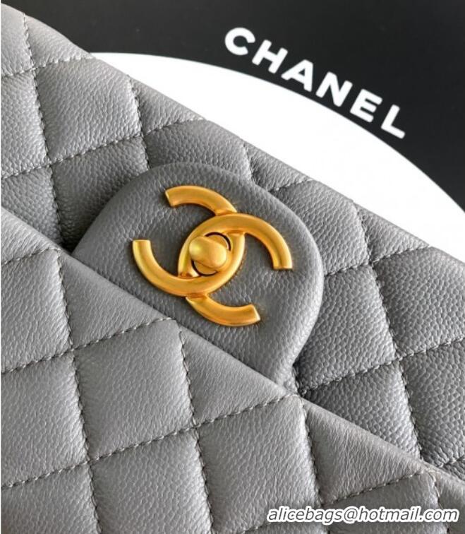 New Stylish Chanel Grained Shiny Calfskin Mini Flap Bag with Top Handle and Chain AS5701 Grey 2025