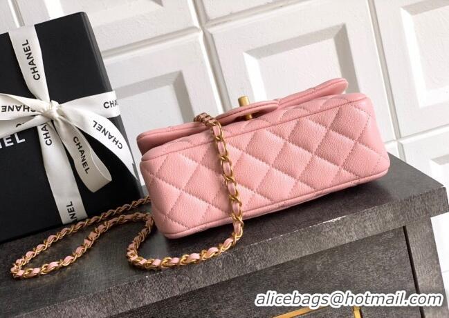 Buy Wholesale Chanel Grained Shiny Calfskin Mini Flap Bag with Top Handle and Chain AS5701 Light Pink 2025