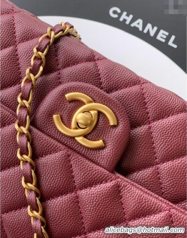 Top Quality Chanel Grained Shiny Calfskin Small Flap Bag with Top Handle and Chain AS5702 Burgundy 2025
