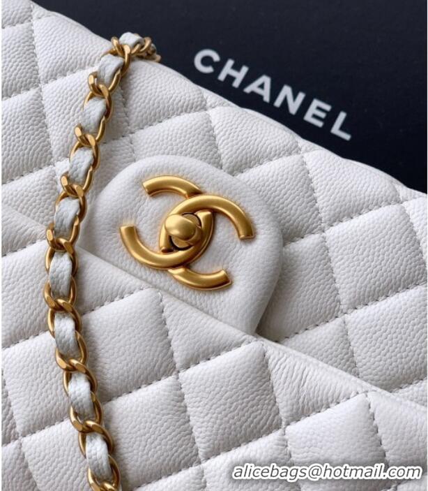 Best Price Chanel Grained Shiny Calfskin Small Flap Bag with Top Handle and Chain AS5702 White 2025