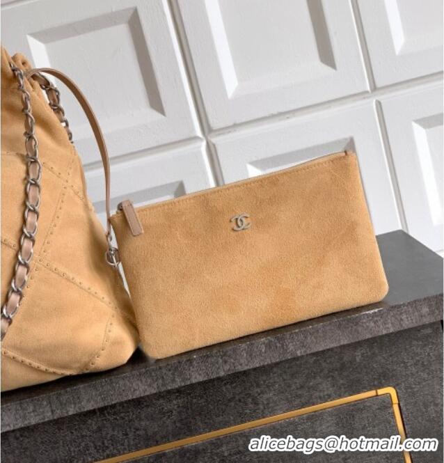 Top Quality Chanel Suede Small Shopping Bag with Studs AS3260 Yellow 2025