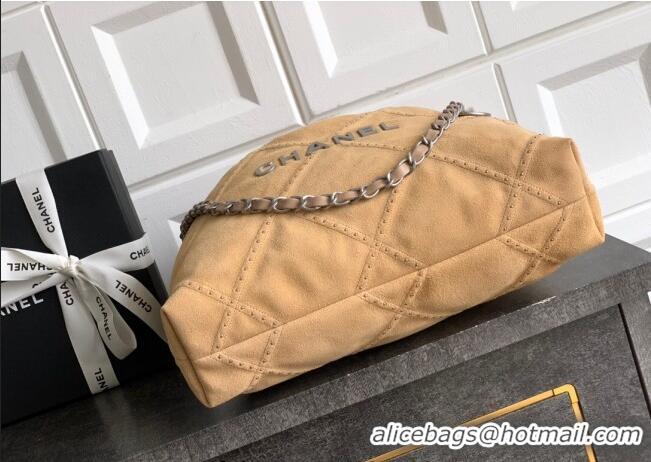 Top Quality Chanel Suede Small Shopping Bag with Studs AS3260 Yellow 2025