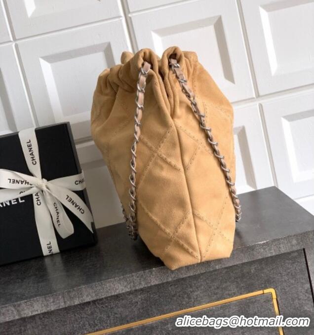 Top Quality Chanel Suede Small Shopping Bag with Studs AS3260 Yellow 2025