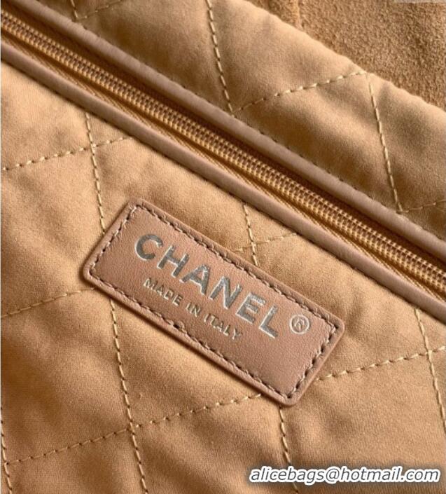 Top Quality Chanel Suede Small Shopping Bag with Studs AS3260 Yellow 2025