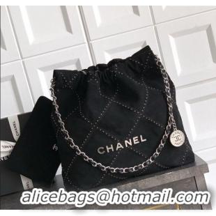 Best Price Chanel Suede Small Shopping Bag with Studs AS3260 Black 2025