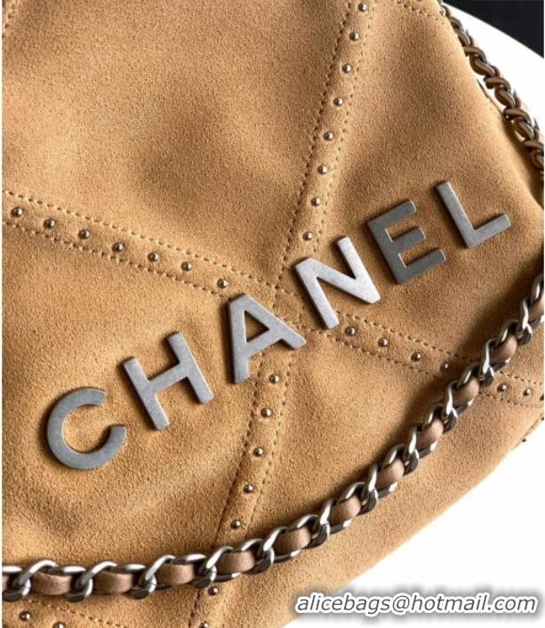Market Sells Chanel Suede Mini Shopping Bag with Studs AS3980 Yellow 2025